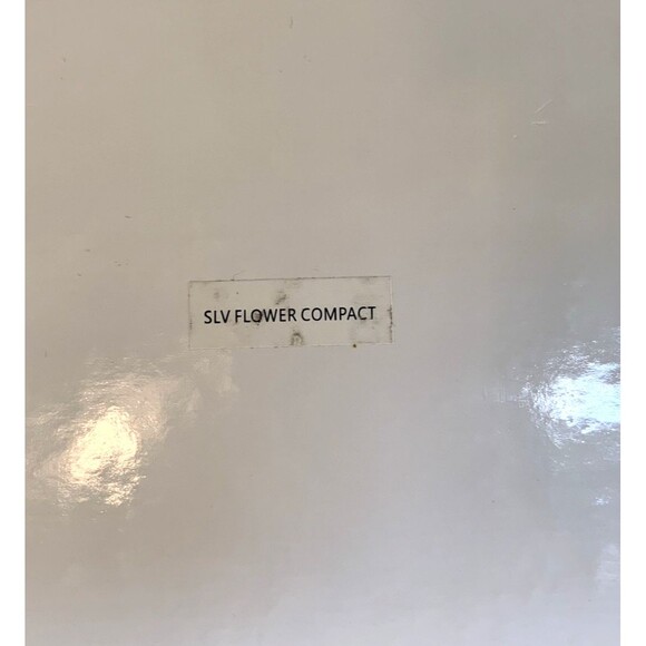 ISAAC MIZRAHI Silver 2D Jeweled Flower Compact Mirror New in Box - Picture 7 of 7